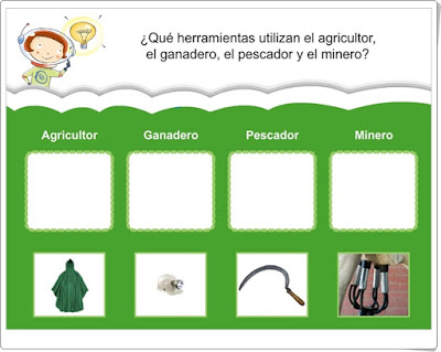 Herramientas de las actividades económicas del Sector Primario Ediciones Bromera 2º de Primaria