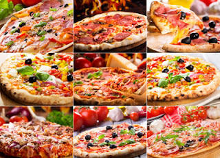 collage con 9 fotos de pizzas descarga gratis