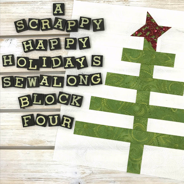 A Scrappy Happy Holidays Sew Along - Block 4 Designed By Thistle Thicket Studio. www.thistlethicketstudio.com