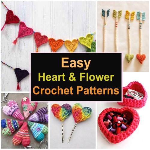 Easy Heart & Flower Crochet Patterns 