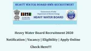 Heavy Water Board Recruitment for Technical Officers, Stenographers, Drivers and other Posts Apply Online @ www.hwb.gov.in /2020/01/Heavy-Water-Board-Recruitment-for-Technical-Officers-Stenographers-Drivers-and-other-Posts-Apply-Online-at-hwb.gov.in.html