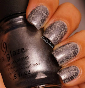 NailaDay: Sally Hansen Wet Cement with China Glaze Awaken Stamp