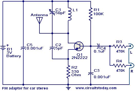 2N2222 FM Adaptor Circuit 