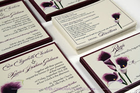 Red calla lily wedding invitations
