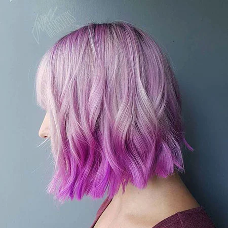 ombre short hair purple