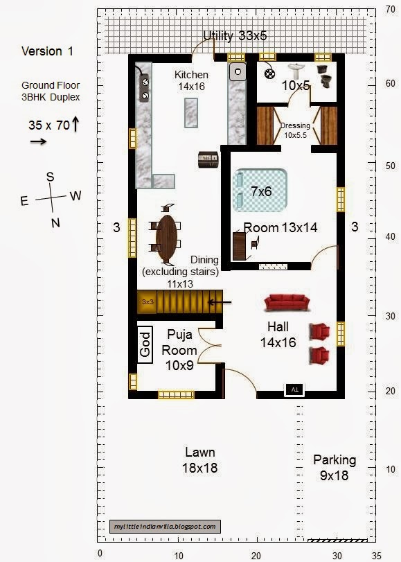 My Little Indian Villa 14 R7 Duplex house  in 35x70 