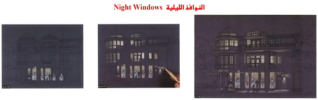 الرسم والتصوير / رسم النوافذ في (النهار - الغروب - الليل)