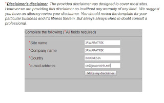 Cara Membuat Disclaimer Di Blog