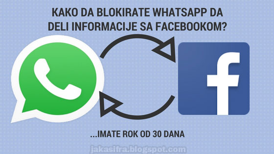 Kako da blokirate WhatsApp da deli informacije sa Facebookom?