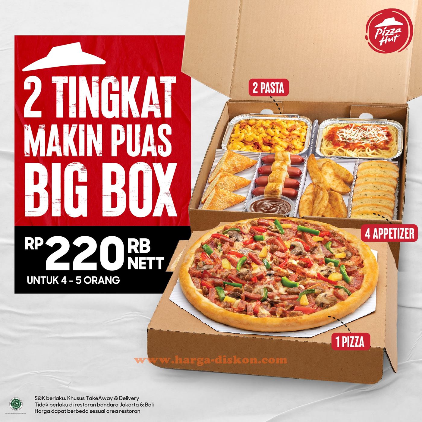 Promo PIZZA HUT BIG BOX Rp220.000 untuk 4 - 5 orang