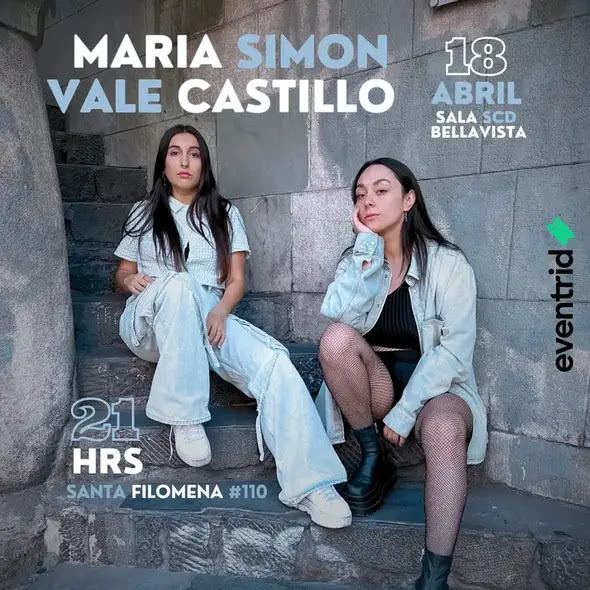 afiche de maria simon y vale castillo en sala scd bellavista