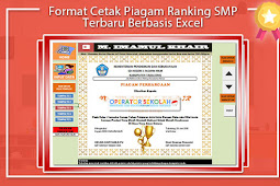 Format Cetak Piagam Ranking Smp Terbaru Berbasis Excel