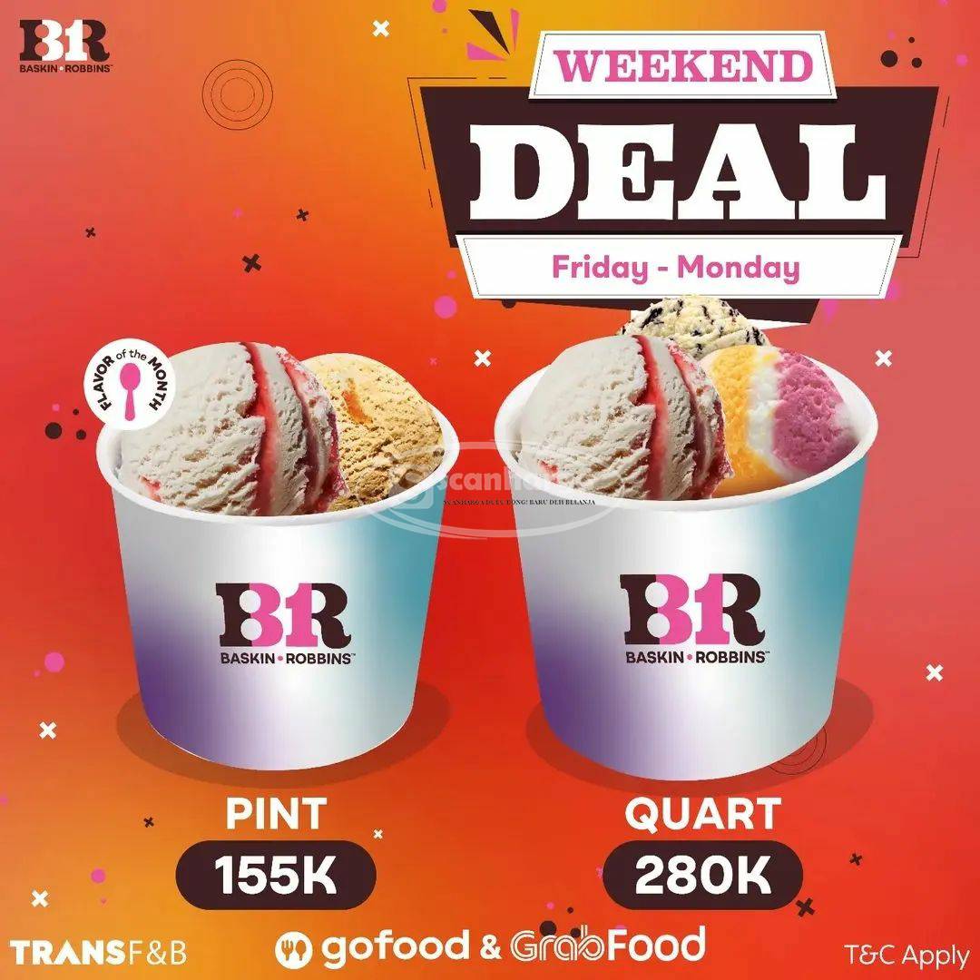 Promo BASKIN ROBBINS WEEKEND DEAL – Diskon Spesial FRESH PACK PINT / QUARTZ