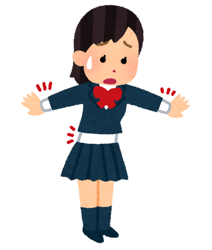 無料イラスト かわいいフリー素材集 丈の短い学生服を着た女の子のイラスト