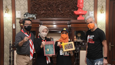 Atalia Ridwan Kamil dan Atikoh Ganjar Pranowo Bahas Kegiatan Pramuka Kwarda   