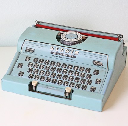 This fun typewriter for the wedding Mint Julep cups enough said