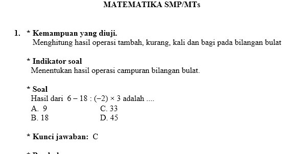  Soal  Latihan UN Matematika Kelas IX SMP Imron