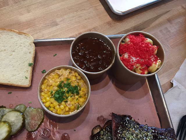 Pit beans, esquites and f'n' mac and cheese sides at Chicago Culinary Kitchen