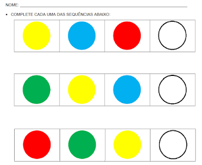 Completando as sequências de cores