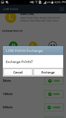 Cara menukarkan Line Point ke Line Coin