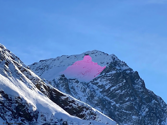 Große spontane Schneebrettlawine unterhalb der Saumspitze (Foto: 06.01.2023)
