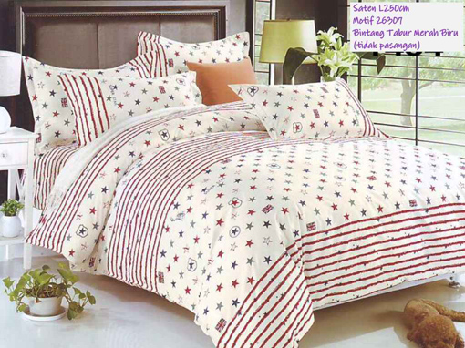 Sprei Jepang Motif Bintang Tabur Merah Biru