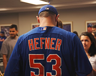 Jeremy Hefner signing autographs at Citi Field