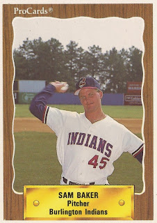 Sam Baker 1990 Burlington Indians card