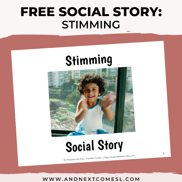 Free printable social story for kids with autism about stimming