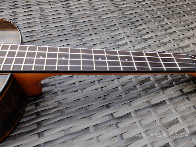 Kala Ziricote Tenor Ukulele fingerboard