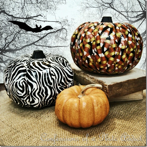 Duct Tape Pumpkins with Bat
