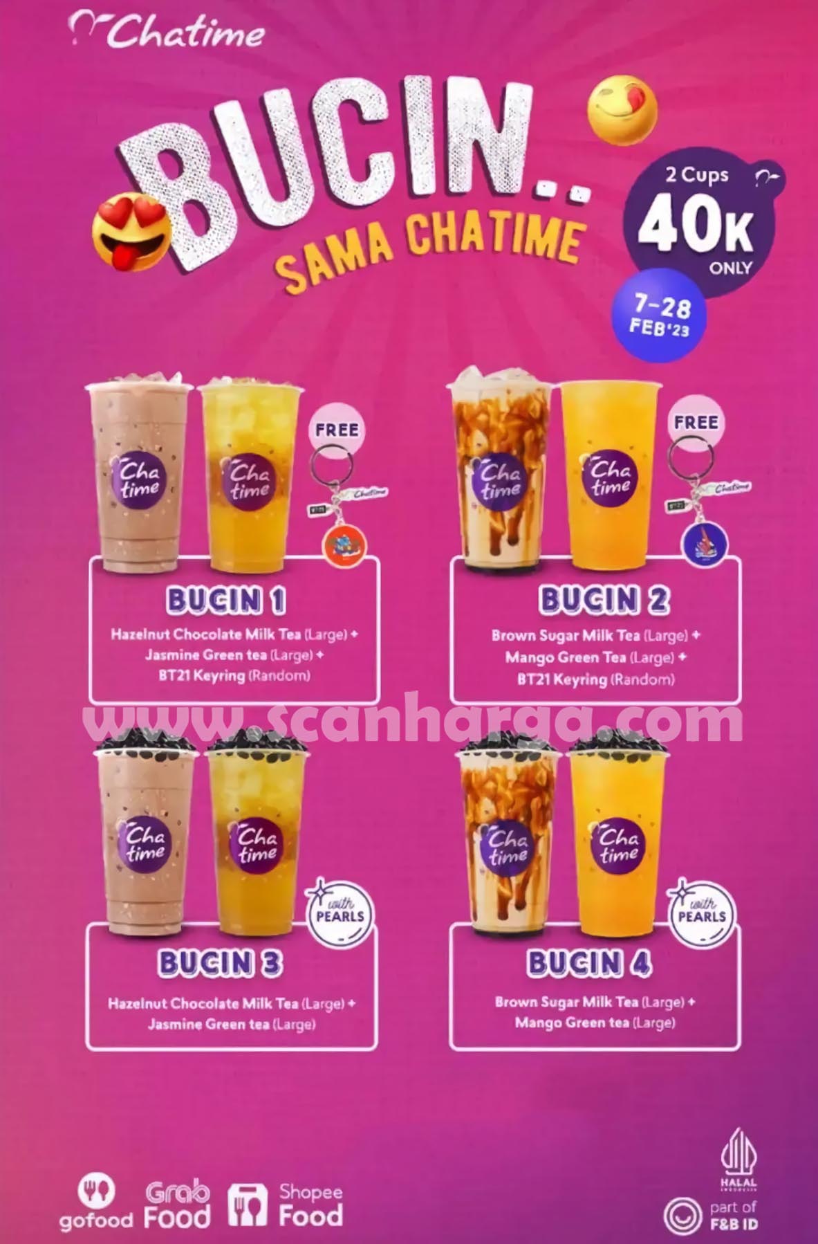 CHATIME Promo Spesial Paket BUCIN! 2 Cups cuma Rp 40K