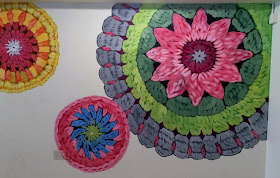 crochet mural, yarn shop mural, yarn mural, knitting mural, knitting shop mural, crochet circles