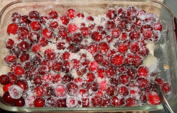 fresh cranberries in sugar