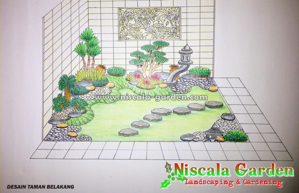  SKETSA TAMAN SEBELUM PENGERJAAN DAN PENERAPAN DI LAPANGAN 