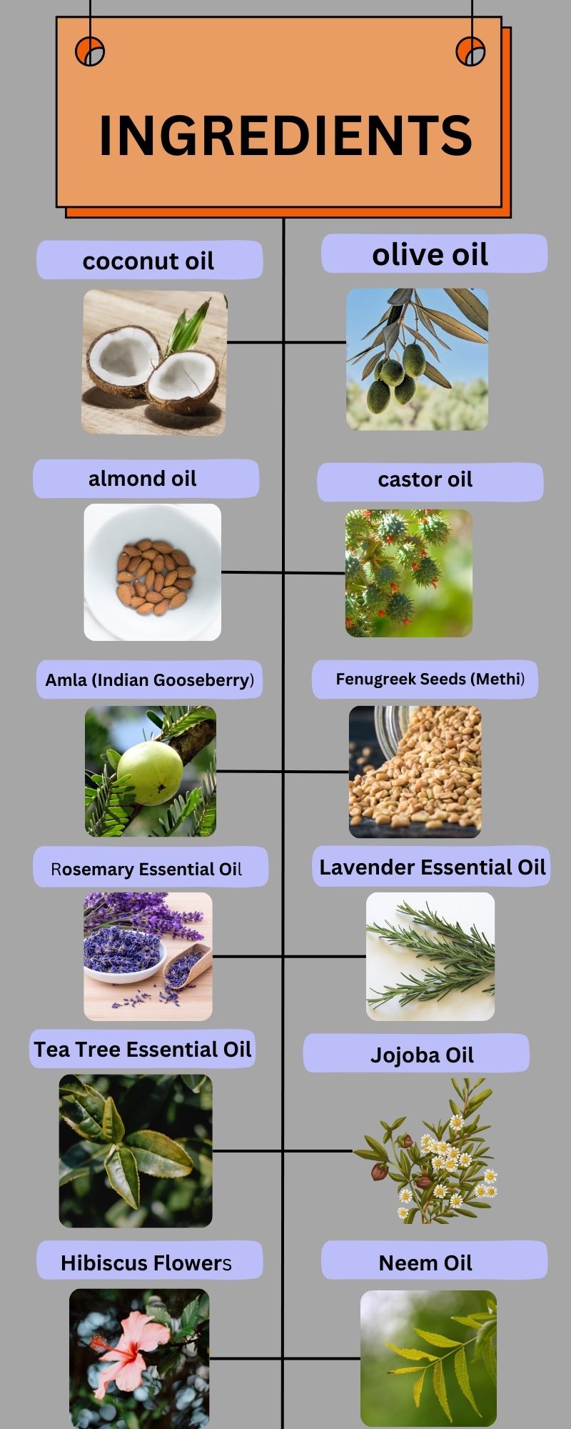 common ingredients for homemade hair oil