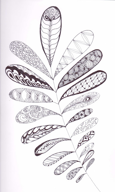 Feel Like Could Do This With Lots Of Different Patterns Try It  Yourself Feathered Branch Doodle