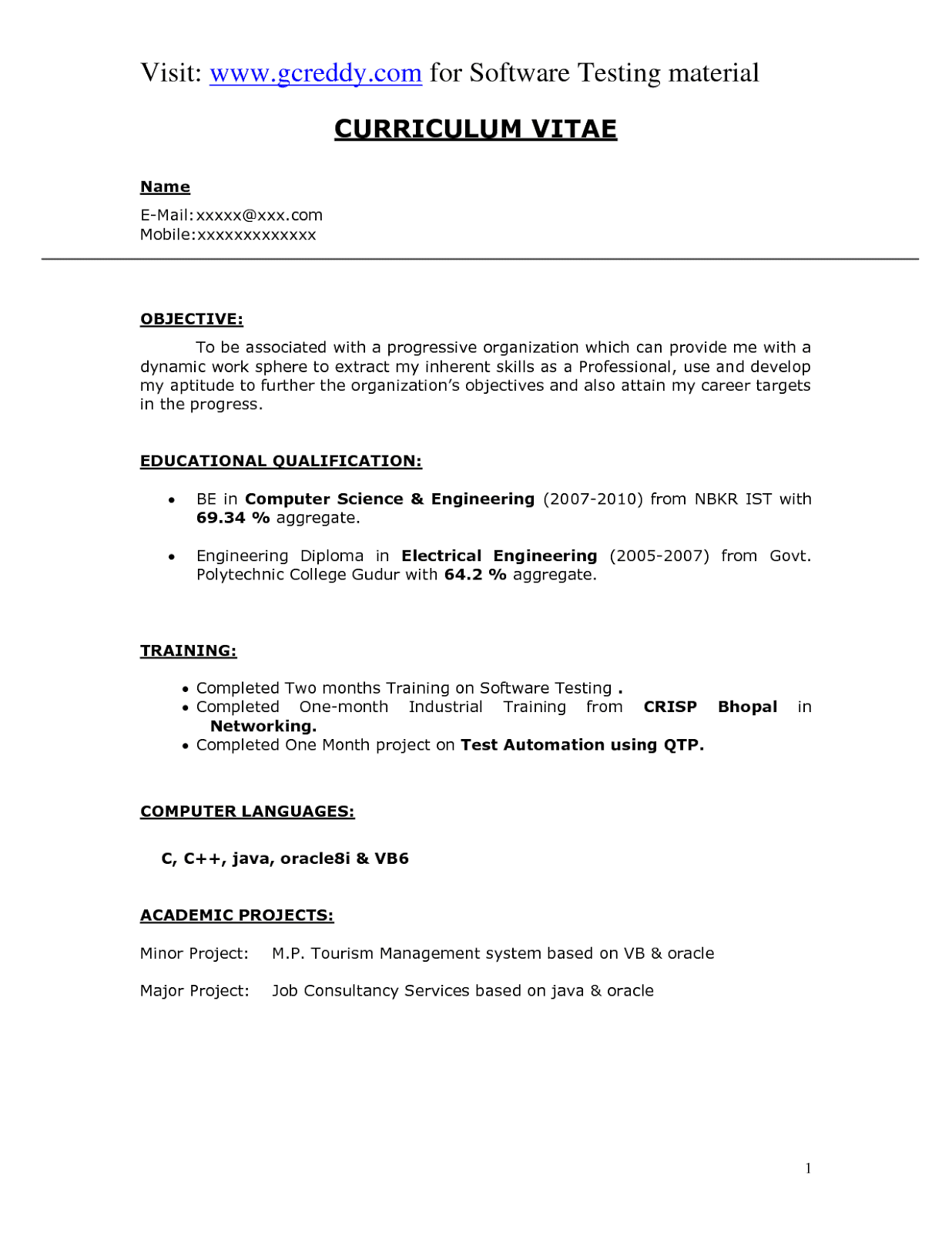 mba fresher resume - Scribd india