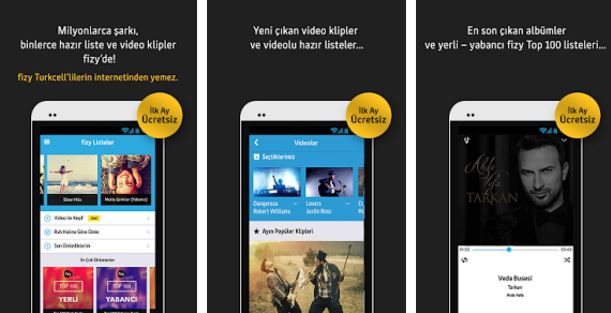 أستمع الى آلاف الاغاني والموسيقى التركية عبر تطبيق fizy müzik turkcell للاندرويد