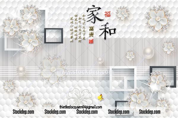 3D Diamond Flower Luxury Jewelry Background download free