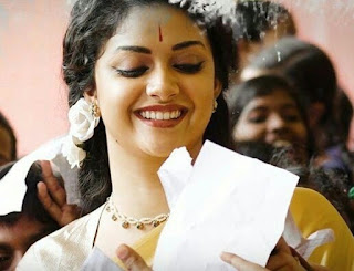 Keerthy Suresh in Saree with Cute and Awesome Lovely Chubby Cheeks Smile in Mahanati