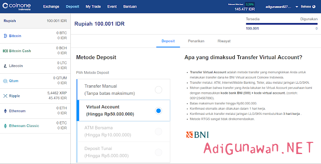Cara Deposit Exchange Coinone Indonesia