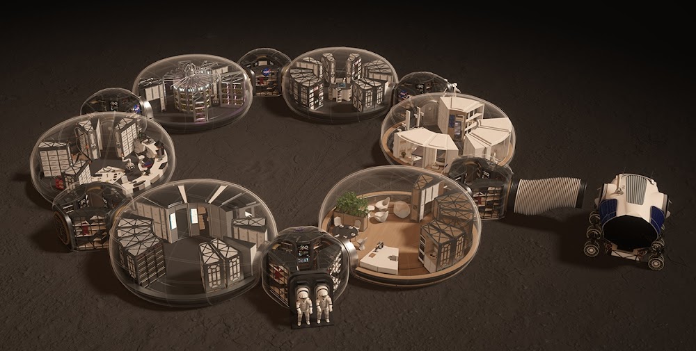 Mars base schematics by Hassell & EOC (NASA’s 3D-Printed Habitat Challenge)