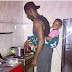 Nollywood Actor Backs His Daughter While Cooking (Photo)