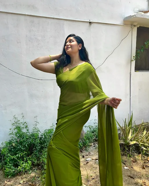 Kanduri Sudha Stuns in Green Saree