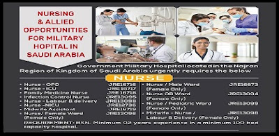 Nursing & Allied Opportunities for Government Hospital in Saudi Arabia