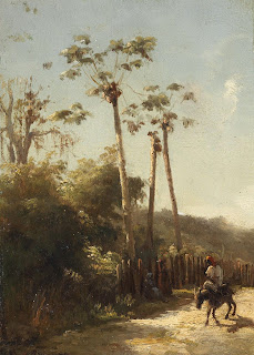 Landscape of Antilles, Donkey`s Rider on the Road, 1856