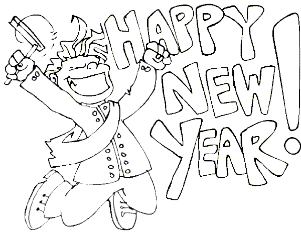 Happy New Year 2011 Coloring Pages title=