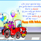 Happy 65th Birthday Cards