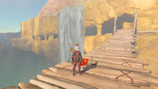 in the Yiga disguise at the waterfall tunnel at Gerudo Canyon